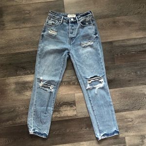 distressed mom jeans